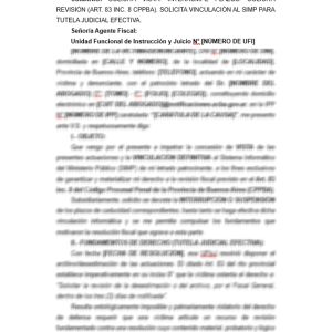 Escrito de Alto Impacto: Pedido de Vista, Suspensión de Plazos y Revisión Fiscal por la Víctima (Art. 83 inc. 8 CPPBA)