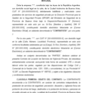 Contrato de prestación de servicios de vigilancia privada integral