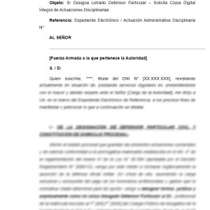 Designa defensor y solicita copia legajo de servicios (FFAA)
